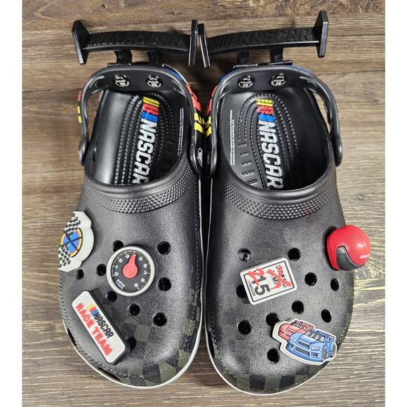 Crocs Nascar Classic Clogs Unisex Black Multi Size M4 W6 Nwot - Picture 3 of 10